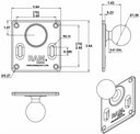 RAM 75mm VESA PLATE C-SIZE BALL